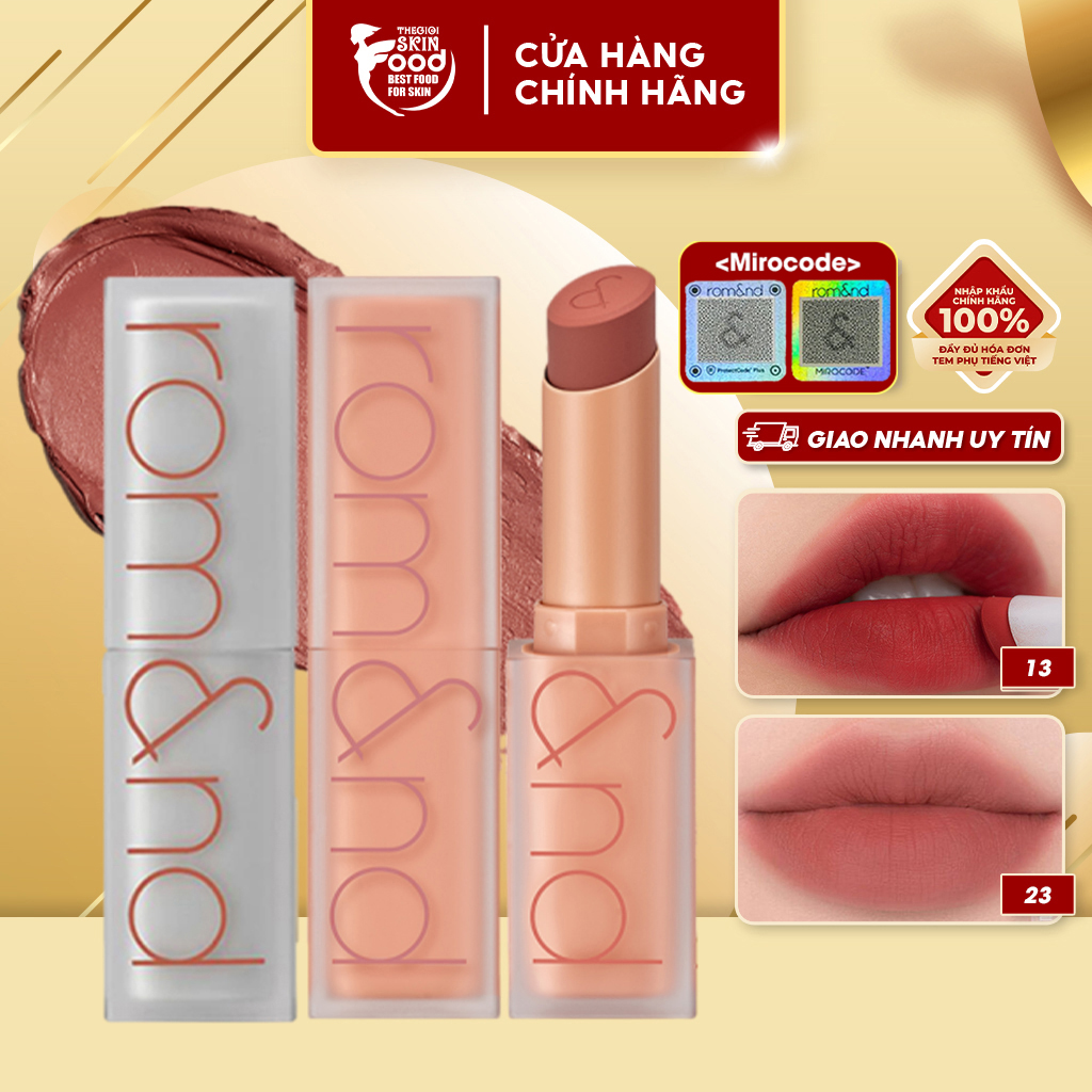 [NEW] [MUTERAL NUDE] Son Thỏi Lì Cao Cấp Hàn Quốc Romand New Zero Matte Lipstick 3g