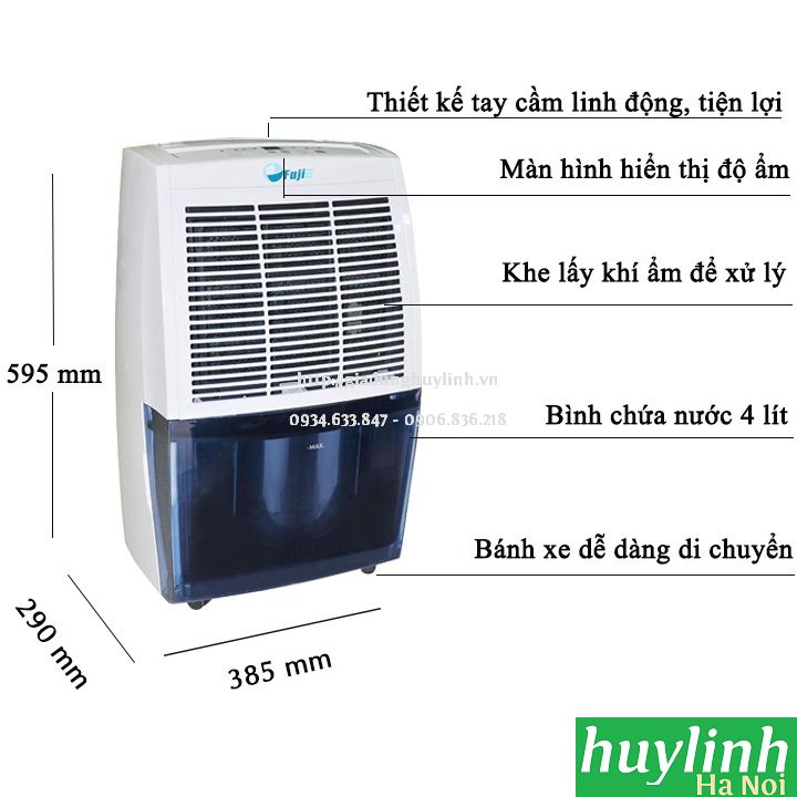 Máy hút ẩm dân dụng Fujie HM-620EB - 20 lít/ngày