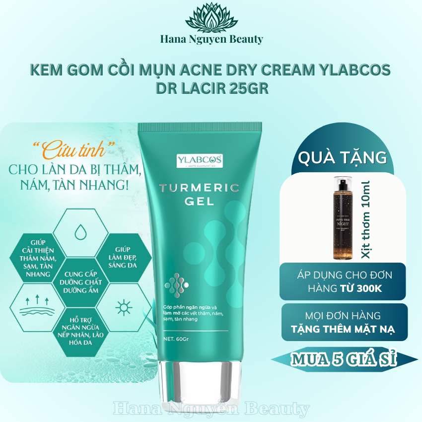 Gel giảm thâm mụn Turmeric Gel Ylabcos Dr Lacir 50gr