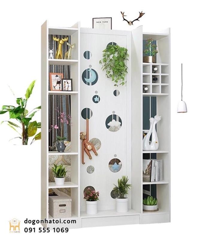 VÁCH NGĂN HỌA TIẾT HÌNH TRÒN LIỀN 2 KỆ - ĐỒ GỖ NHÀ TÔI