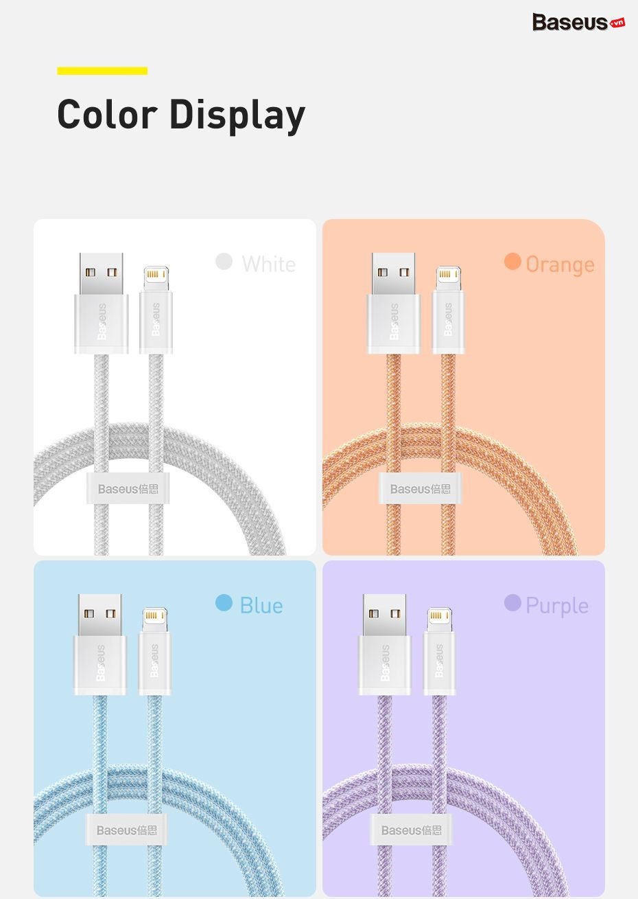 Cáp sạc nhanh siêu bền c to lightning baseus dynamic series fast charging data cable 20w 1m