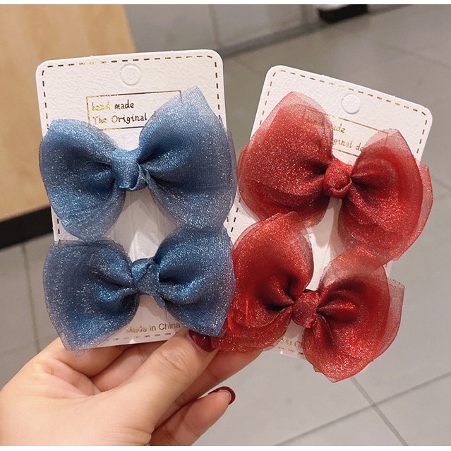 SET 2 KẸP TÓC NƠ CHO BÉ ĐÁNG YÊU THỜI TRANG