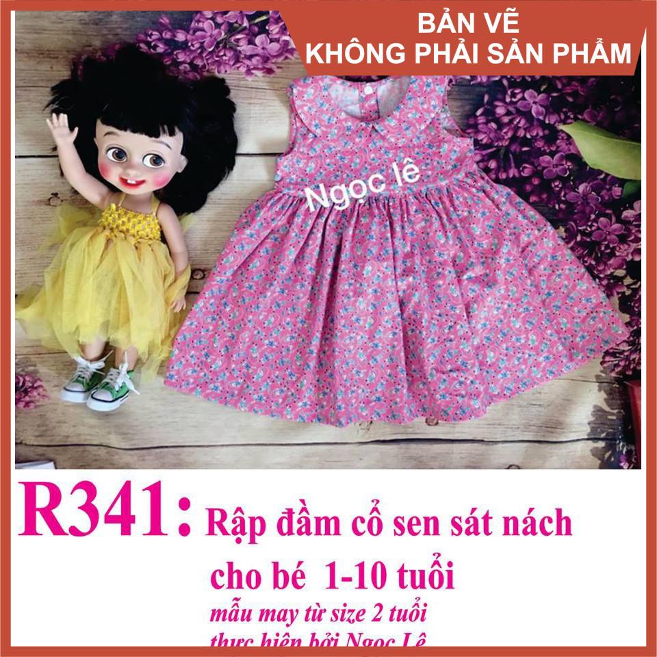 Rập giấy đầm cổ sen sát nách mã R341 (BẢN VẼ)