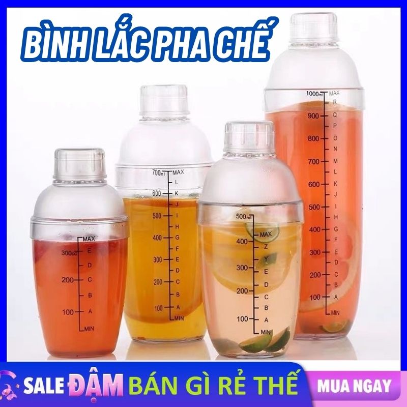 Bình Lắc Pha Chế Cocktail Shaker Nhựa 300ML Pha Chế Trà Sữa , Cocktail , Cafe - Cốc/Bình lắc Shaker pha chế nhựa chia vạch đen chuyên dùng