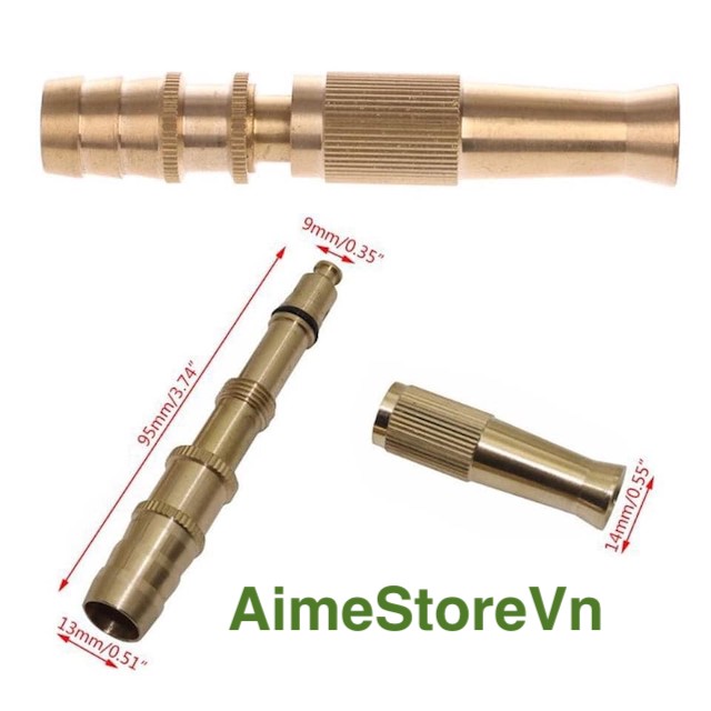 Vòi đồng xịt rửa xe tưới cây tăng áp- điều chỉnh nhiều chế độ, đầu vòi xịt tăng áp