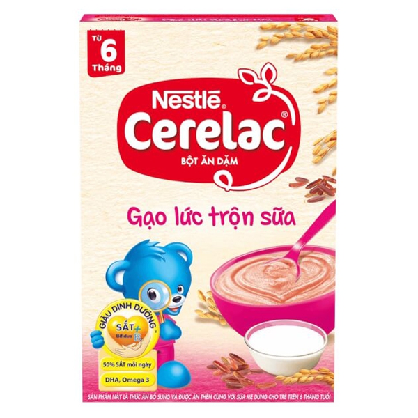Bột ăn dặm Nestlé Cerelac Gạo lức trộn sữa 200g