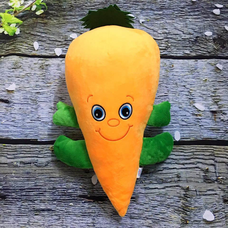 Gối ôm củ cà rốt dễ thương (45cm) vải nhung cao cấp, mềm mịn an toàn cho người sử dụng