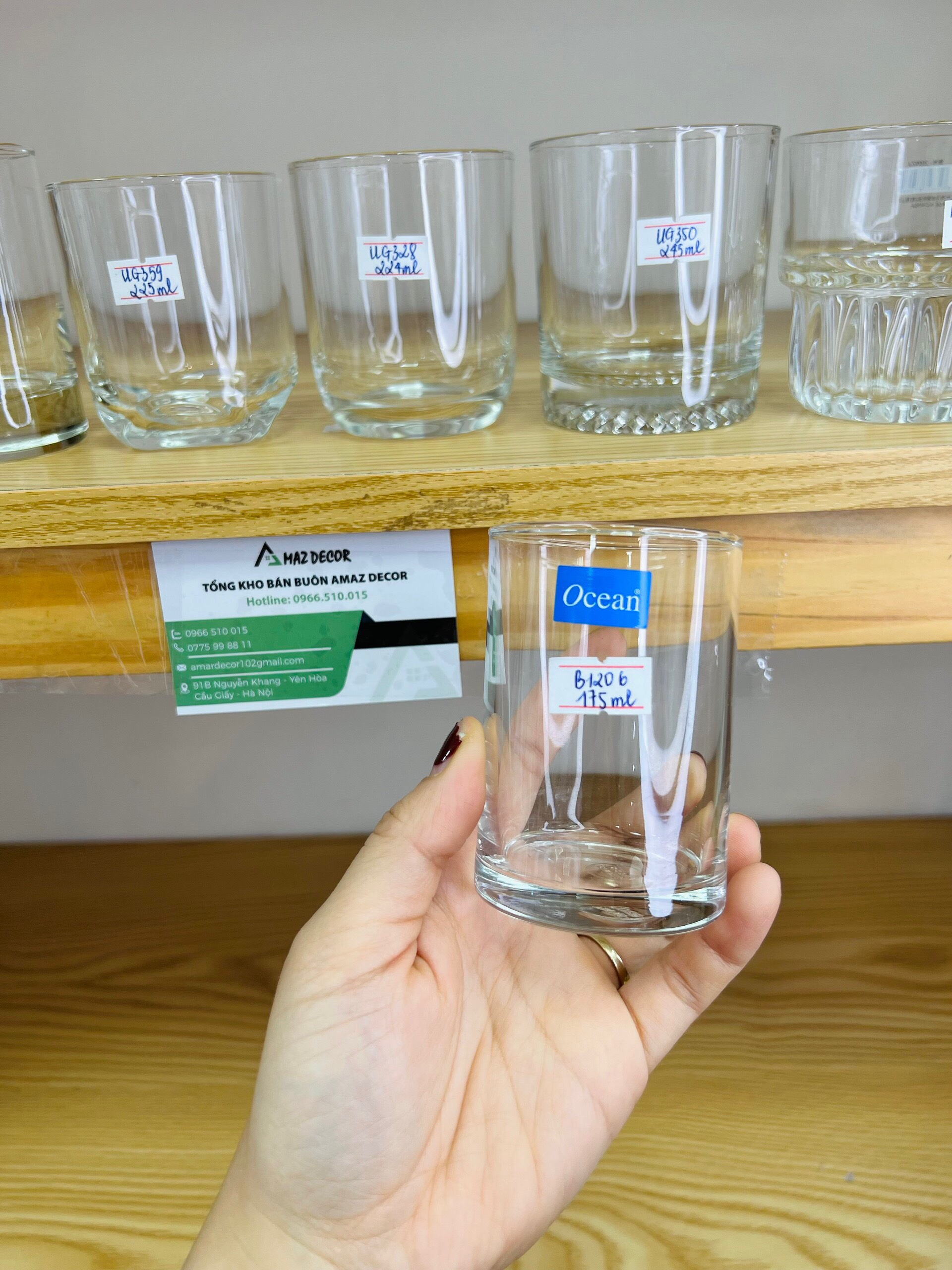 Sale ocean b00406_b01206 bộ 6 cốc ly đựng sữa chua trân châu tàu hũ trân châu đường đen thủy tinh thái lan ocean175ml