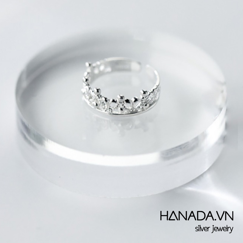 [ LAZXuhuong02 giảm 25K /199K] [HCM]Nhẫn Bạc 925 Hanada Vương Miện 0015
