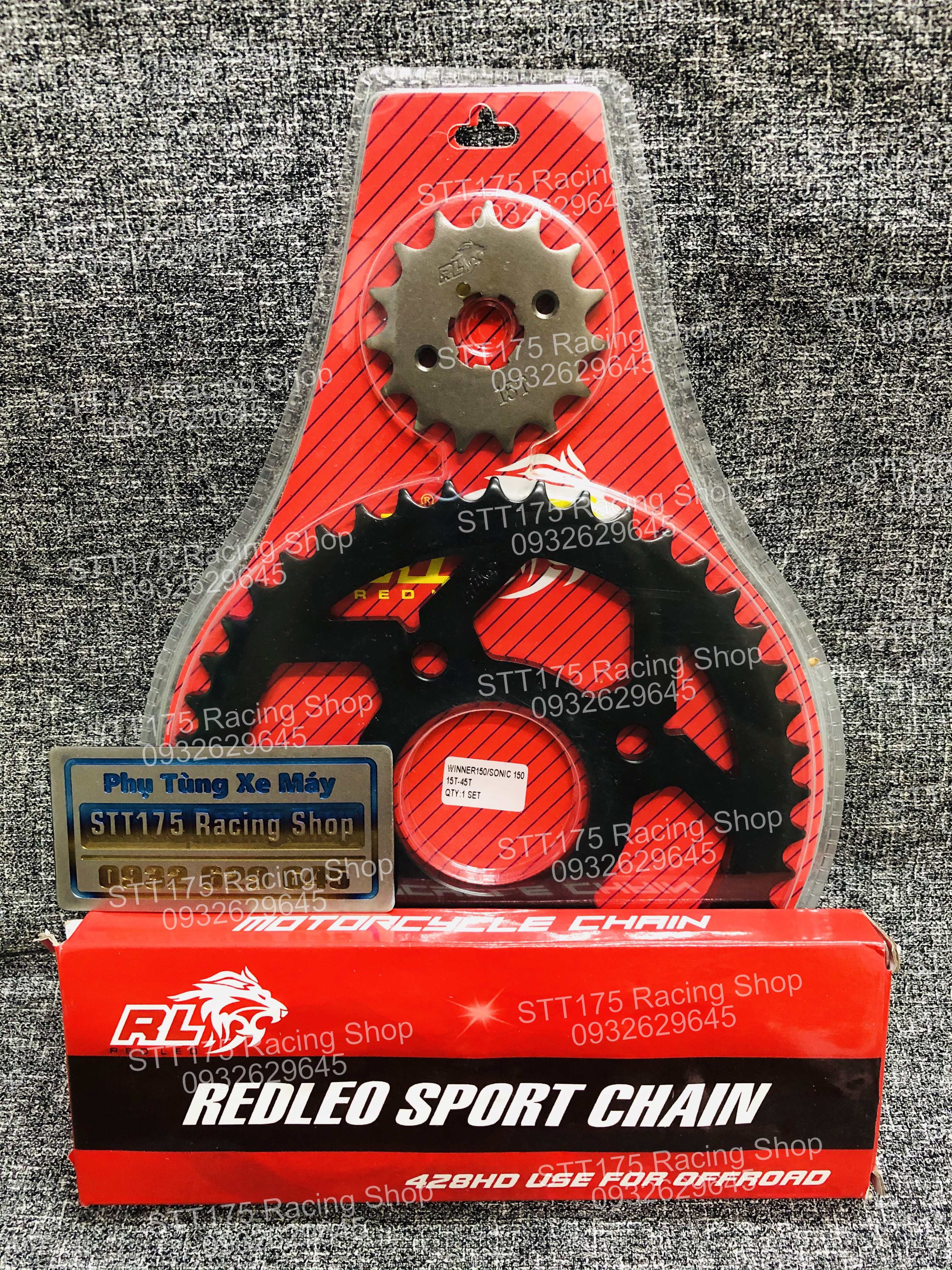 Nhông sên dĩa Redleo Winner 150 / Sonic 150 ( 15 - 45 )