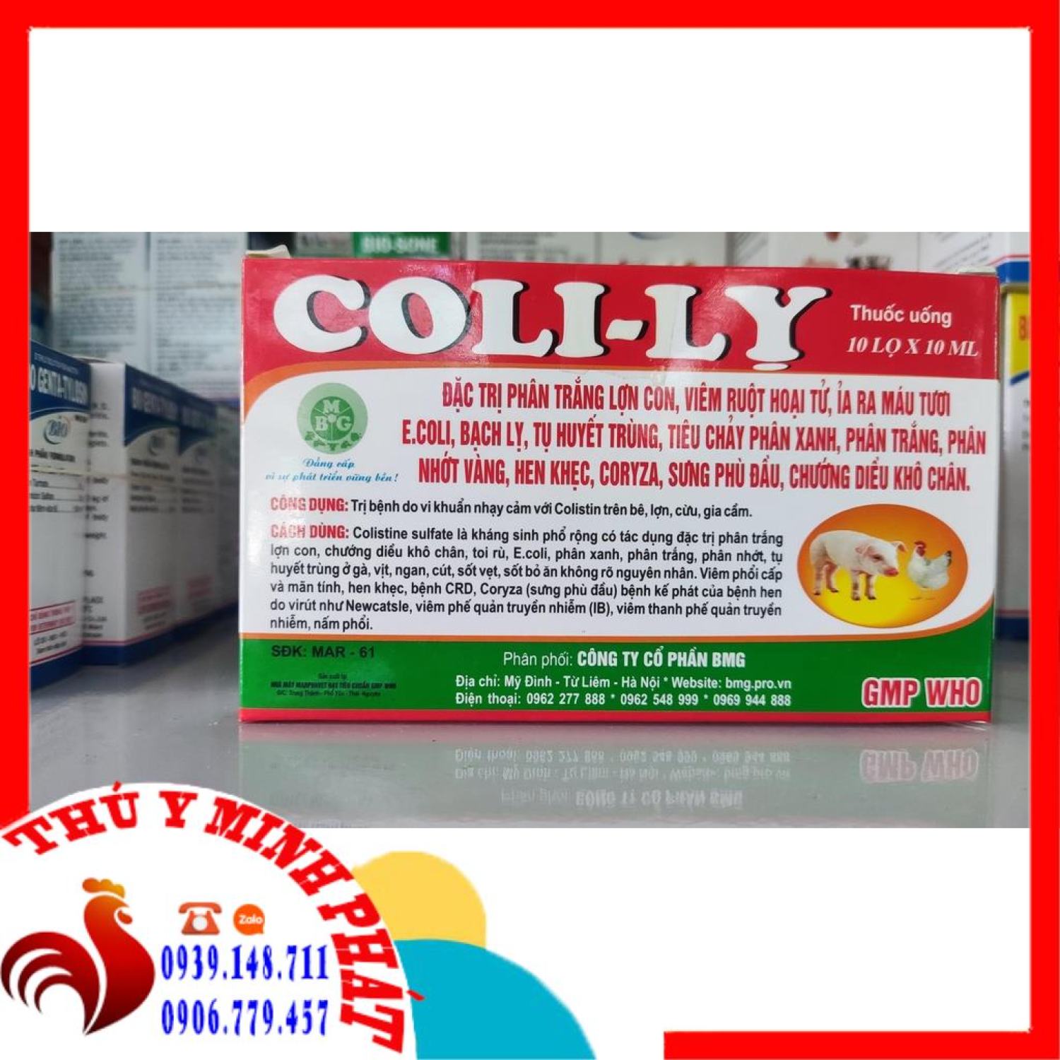 COLI LỴ 10ml - Phân xanh phân trắng (colistin 25 MUI)