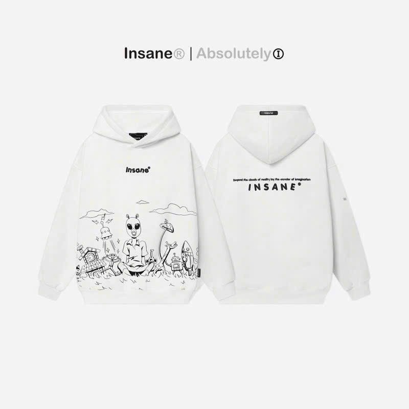 Áo khoác hoodie insane in hình độc đáo chất vải dày dặn, áo khoác unisex nam nữ