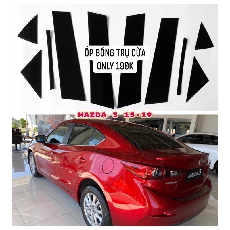 Ốp bóng trụ, bóng trầy cửa xe tráng gương đẹp cho xe Mazda 3 2015-2019