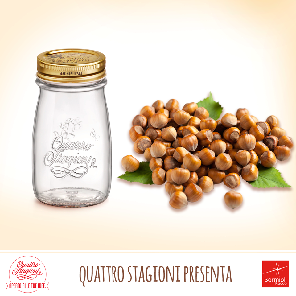 Hũ thủy tinh nắp vặn Quattro 200ml- Made in Italy dùng đựng sữa hạt