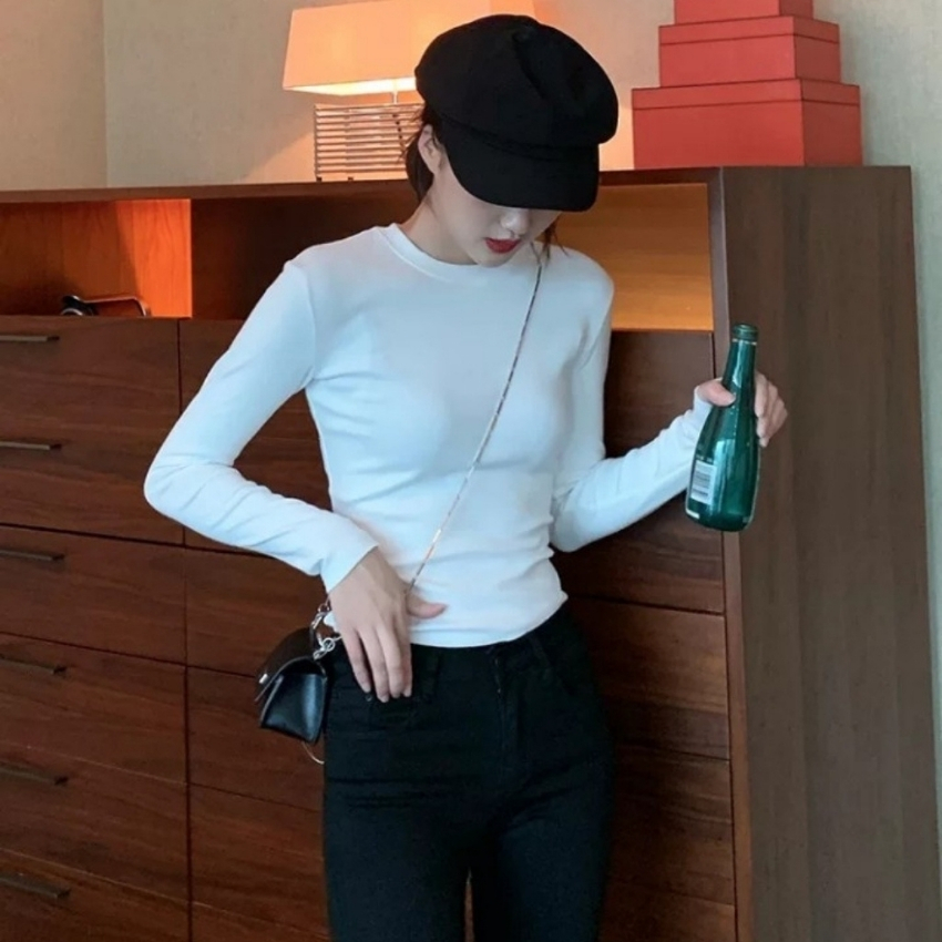 Áo thun nữ A51 Áo Thun Tay Dài Cổ Tròn Fom Ôm Dáng Dài Freesize 55kg Chất Thun Mịn Mát Co Giản Ảnh Thật