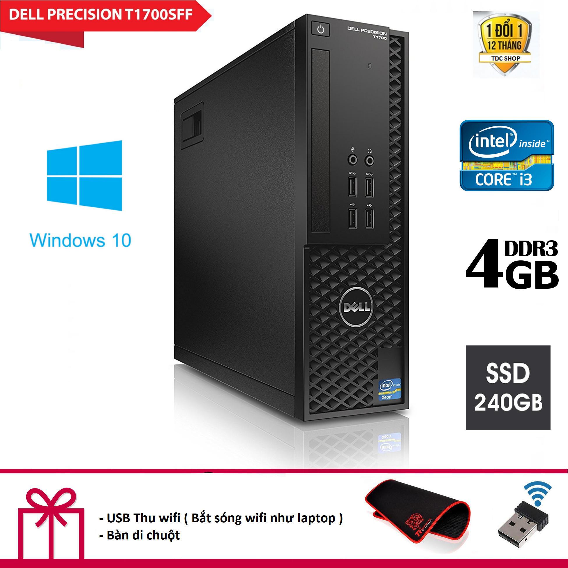 [Trả góp 0%]Máy tính để bàn Dell Precision T1700 SFF CPU intel Core i3 4130 - Ram DR3 4GB - Ổ cứng SSD 240GB. Tặng BÀN DI CHUỘT và USB THU WIFI.