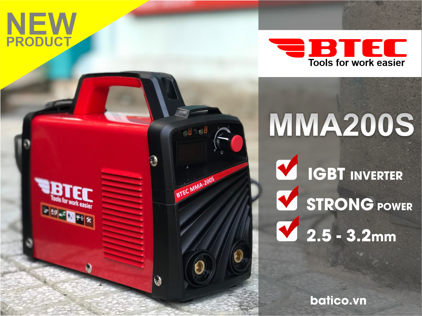 Máy hàn sắt mini Btec 200S