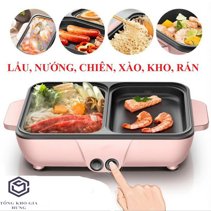 Bếp nướng lẩu 2 in 1 Mini Hàn Quốc - Bếp Điện Đa Năng Cofy -Nồi Đôi Mini Nướng và Lẩu Cofy 2 trong 1 BNL02