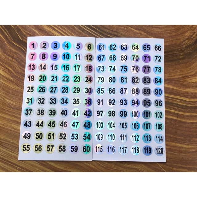 Số dán sơn tem dán lọ chai sơn số 1-120.1-300