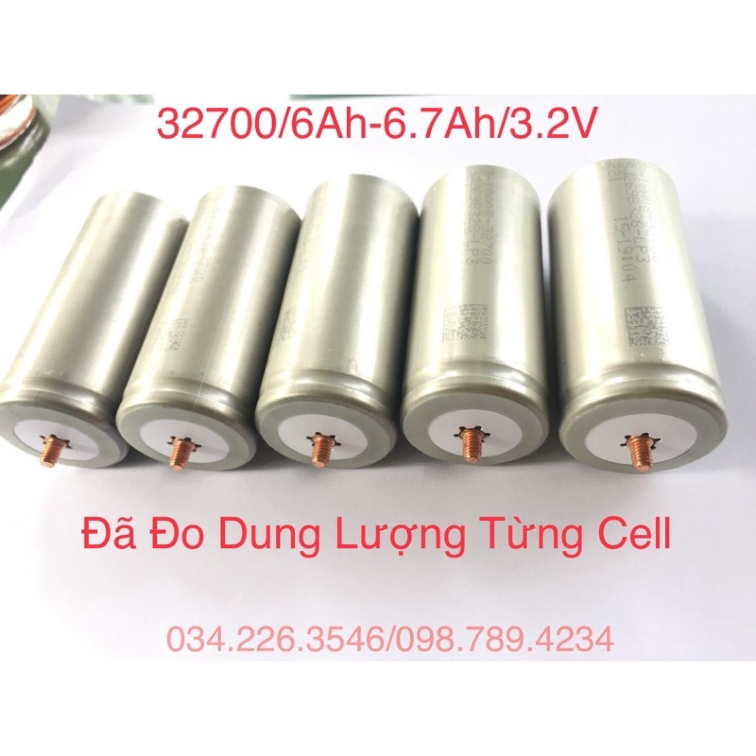 Pin Lithium Sắt 32700 6.0-6.8Ah 3.2v 3C max 10C