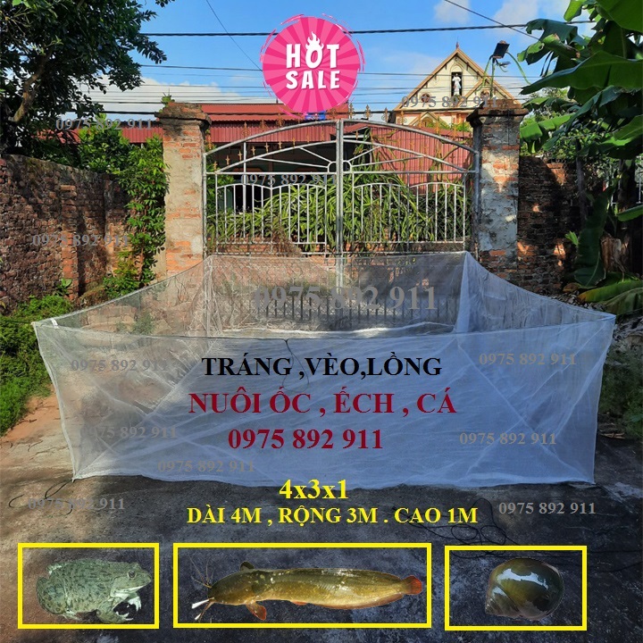 Tráng vèo lồng nuôi ốc ếch cá