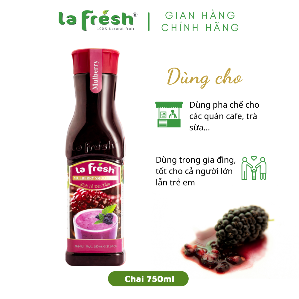[HCM]Sinh Tố Dâu Tằm Lafresh Đà Lạt 750ml