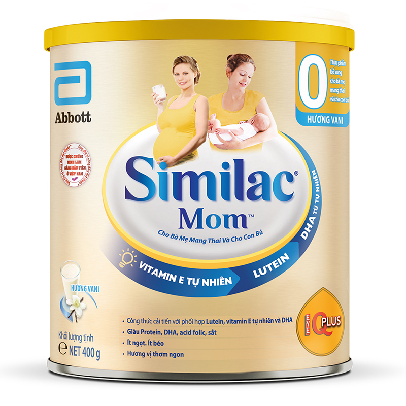 DATE 2026 Sữa Bột Similac Mom IQ Plus Hương Vani Hộp 400g