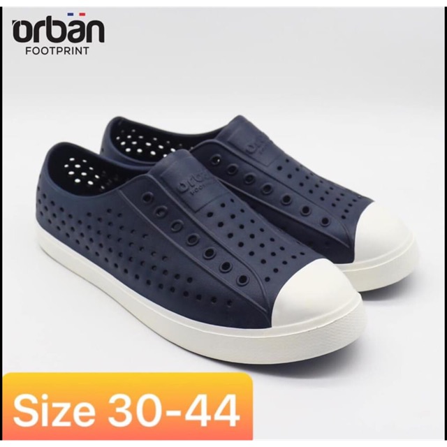 [Chính hãng] Giày nhựa lỗ nam nữ đi mưa đi biển Urban Footprint D2001 siêu nhẹ, chống nước - Xanh đế trắng