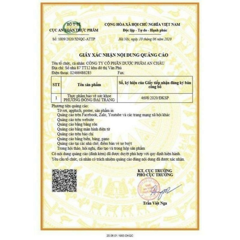 Phương Đông ĐẠI TRÀNG - Lọ 30 viên