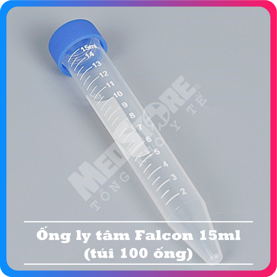 Set 100 ống ly tâm Falcon 15ml Medisafe - TBYT Medstore