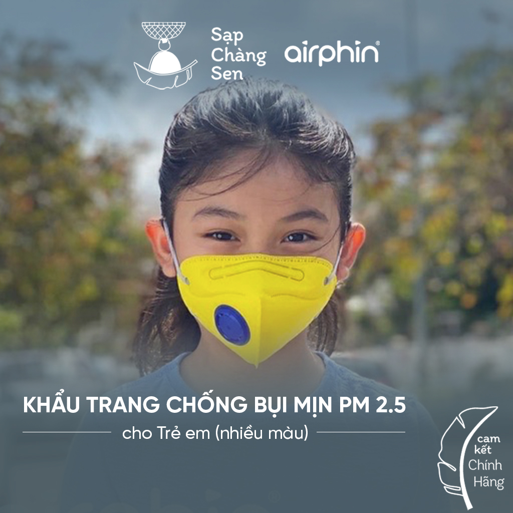 Khẩu trang Airphin chống ô nhiễm bụi mịn PM 2.5 - nhiều màu // Sạp