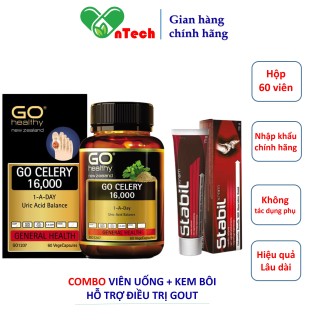 Hỗ trợ giảm đau gout Go Healthy GO Celery 16000 + Kem Bôi Khớp Stabil 75g hỗ trợ giảm sưng đau do gout hộp 30 viên thumbnail