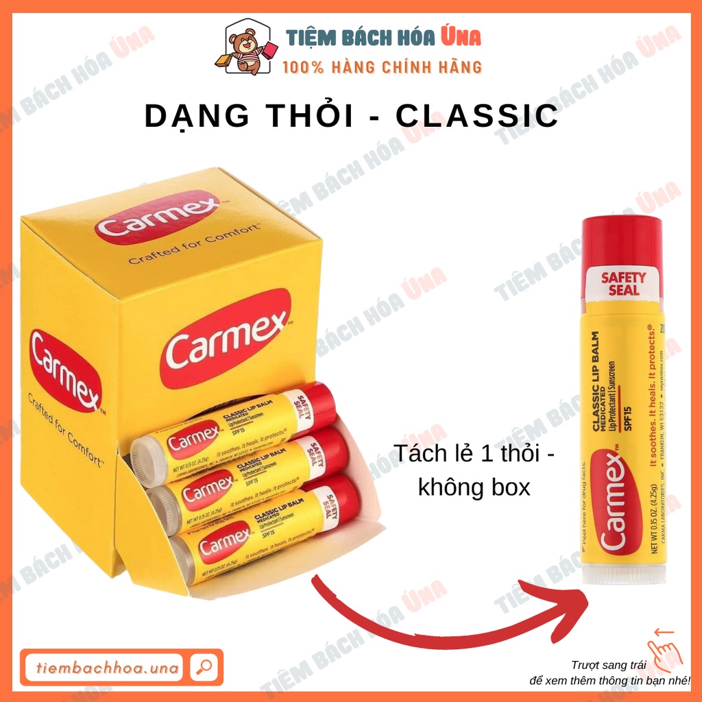 [Chính hãng] Son dưỡng môi Carmex Lip balm đủ mùi hàng Mỹ chính hãng tiembachhoauna