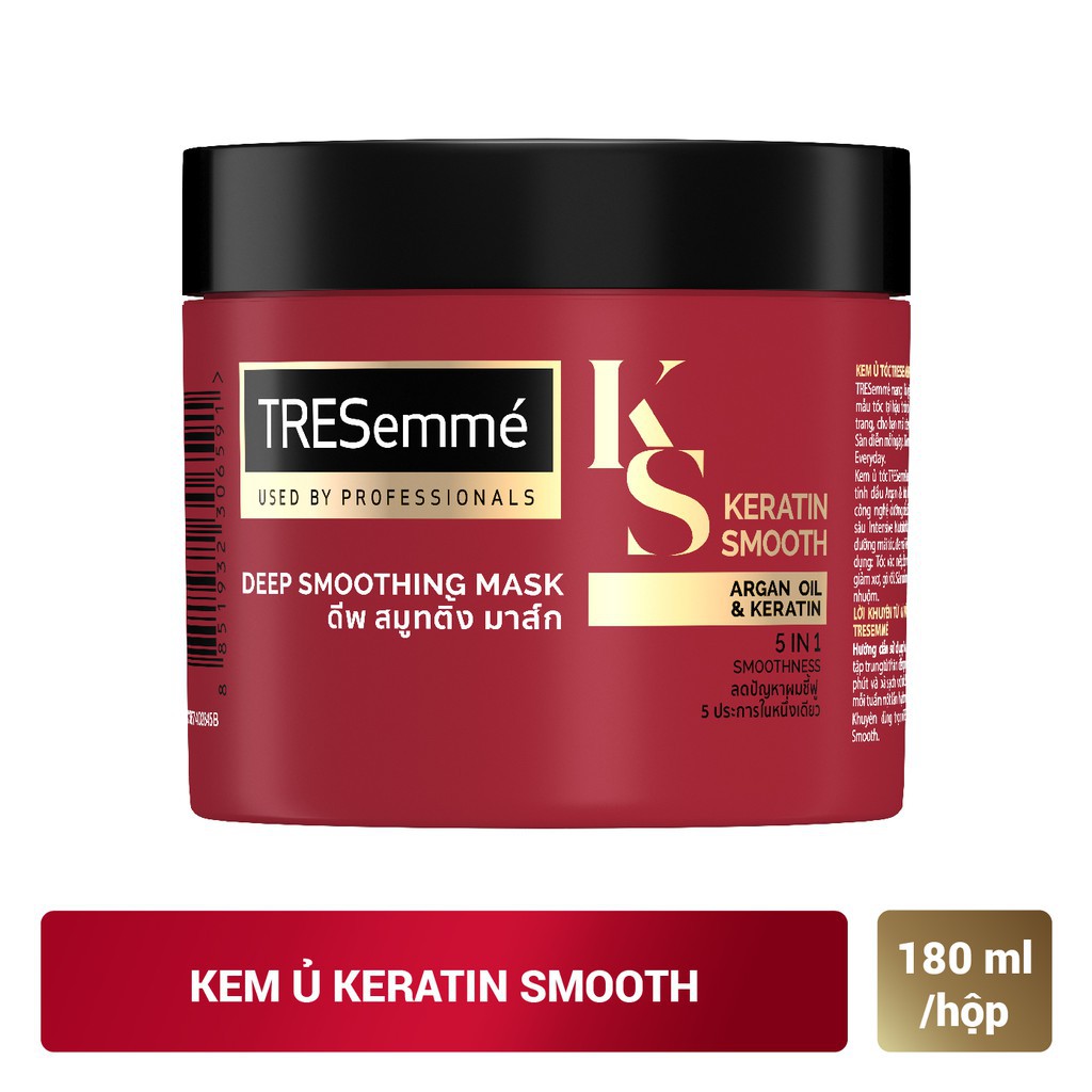 Kem ủ TRESemmé Keratin Smooth Tinh Dầu Argan Vào nếp suôn mượt 180ML