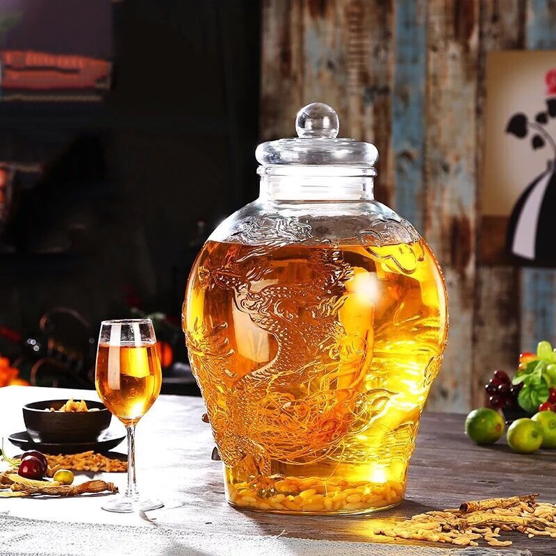 Bình Thủy Tinh 6 Lít Ngâm Sâm Chum Rồng ( Không Van)