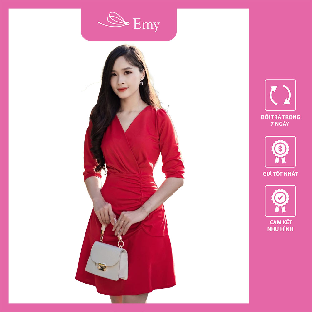 [HCM]ĐẦM ĐỎ CỔ V ĐỦ SIZE SMLXLXXL - V1043