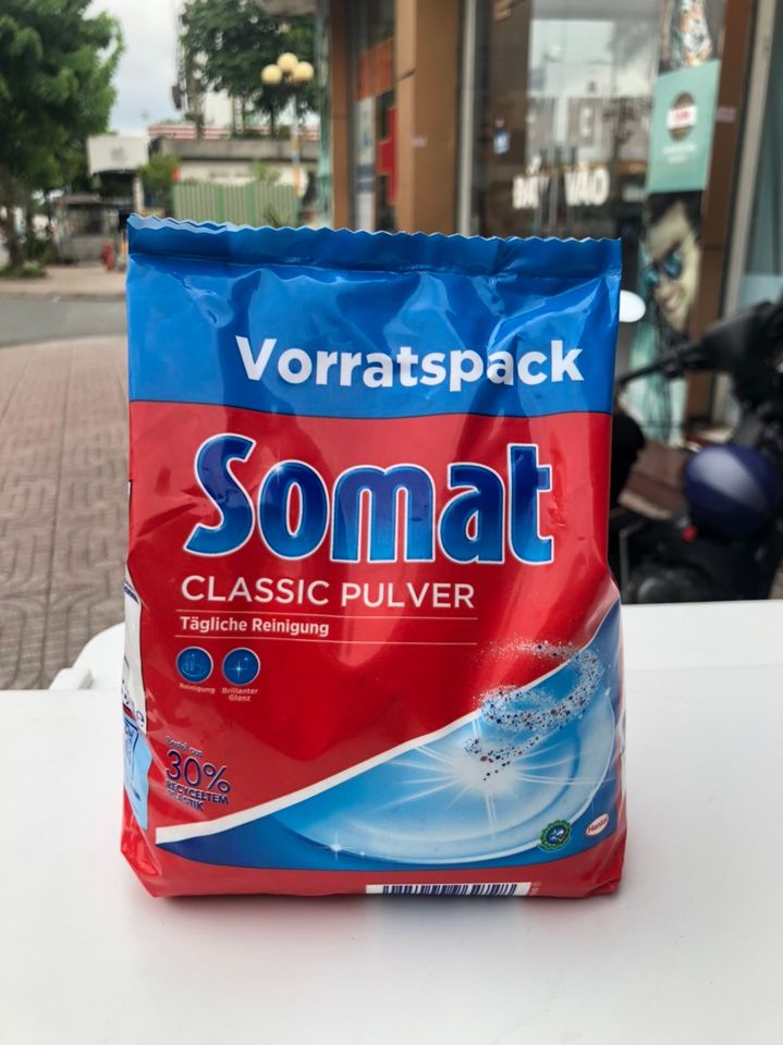 Bột rửa bát Somat túi 1,2kg + Tặng viên Finish