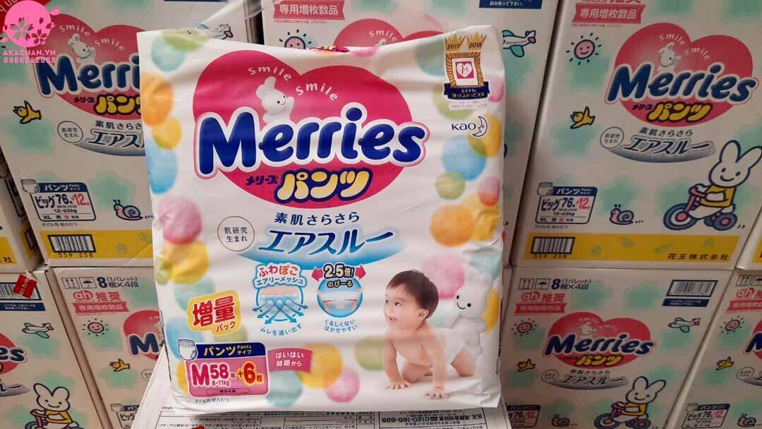 Bỉm dán merris nhật nội địa cộng miếng