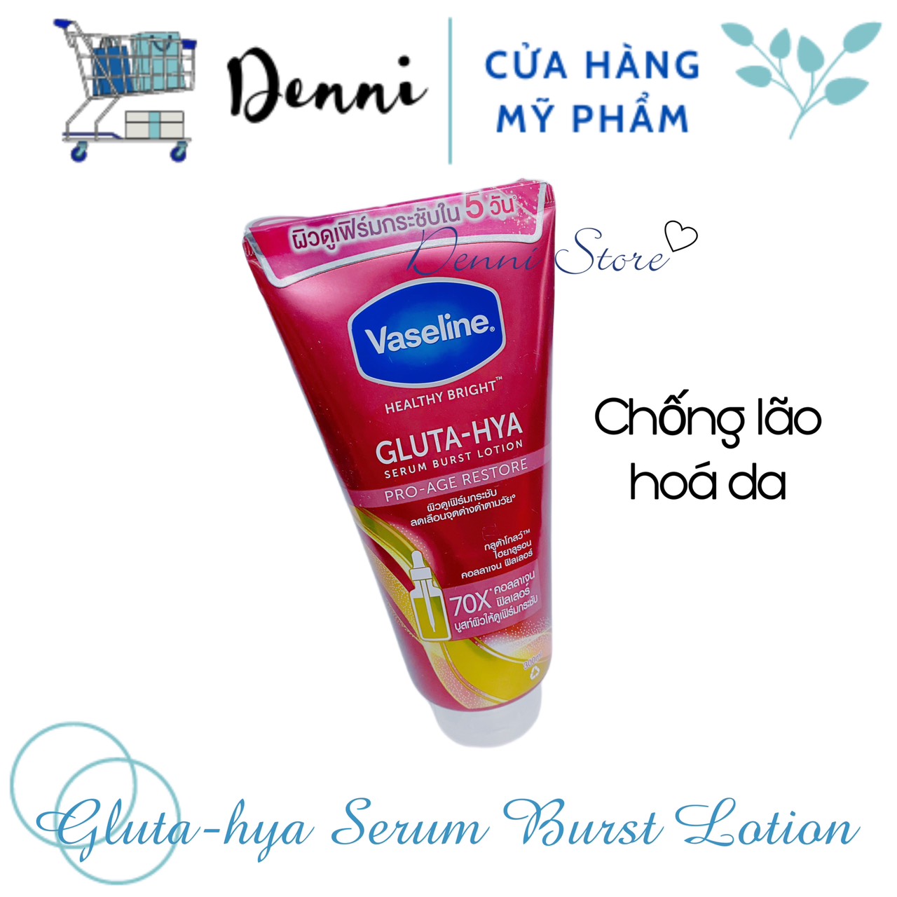 [HCM]Sữa dưỡng thể Vaseline Đỏ Gluta-Hya 70X PRO-AGE RESTORE Thái