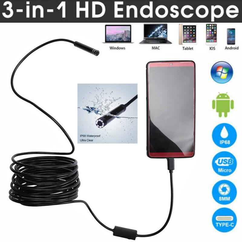 Camera 3in1 Endoscope đường kính 5.5mm dài 1m độ nét cao