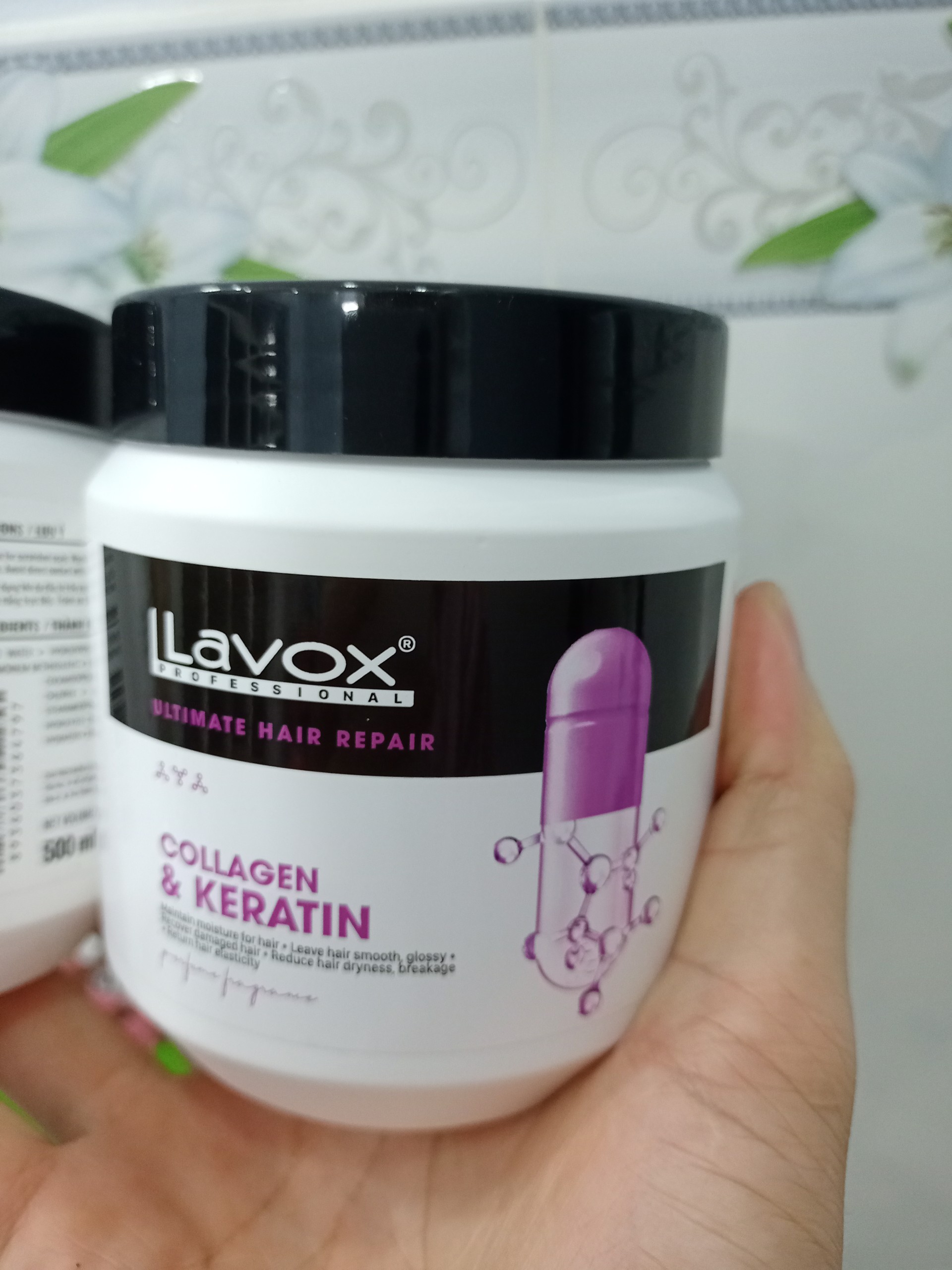 [HCM]Hấp dầu phục hồi tóc collagen và keratin Lavox 500ml