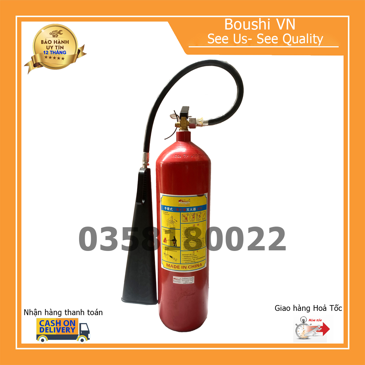 Bình chữa cháy 5KG CO2 MT5 có kiểm định Dragon