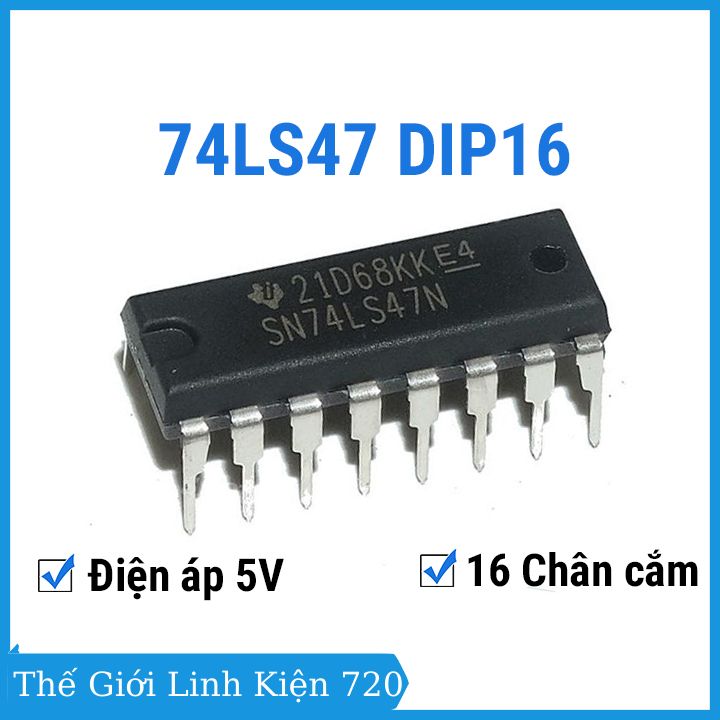 74ls47 dip16 - ic điều khiển / giải mã bcd sang 7 đoạn