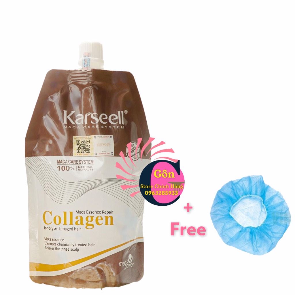 [ Karseell - Chính Hãng ] Kem Hấp - Ủ- Xả Phục Hồi Collagen Karseell Maca Dạng Túi 500ML
