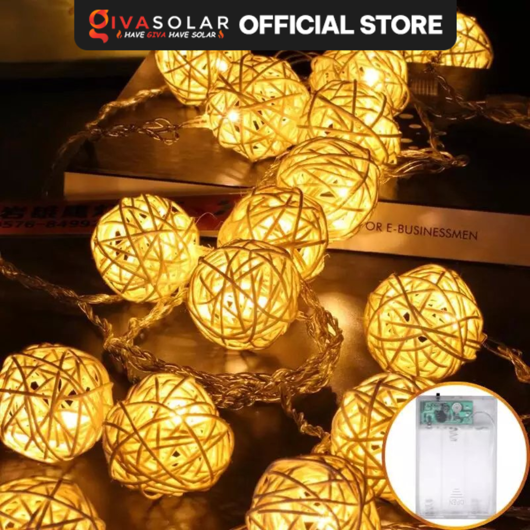 DÂY ĐÈN LED QUẢ CẦU MÂY DÙNG TRANG TRÍ GV-BSL