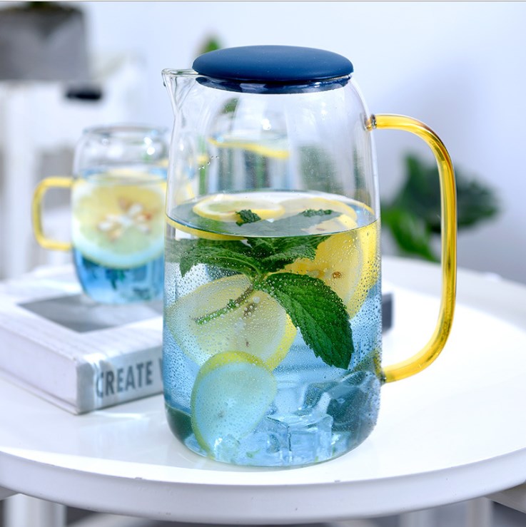 Bộ Bình Thủy Tinh Màu Xanh Dương