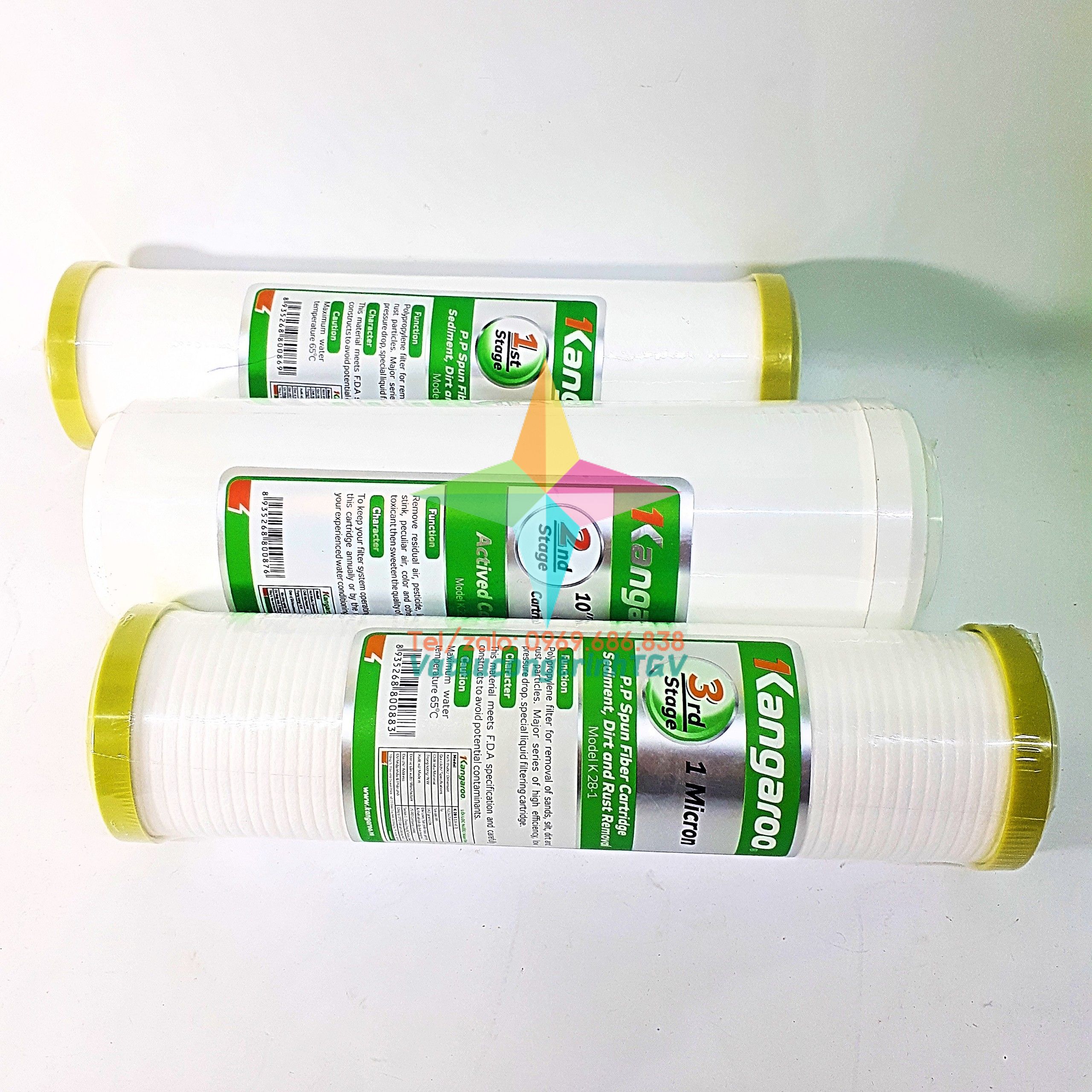 Bộ 3 lõi lọc nước KANGAROO số 1.2.3