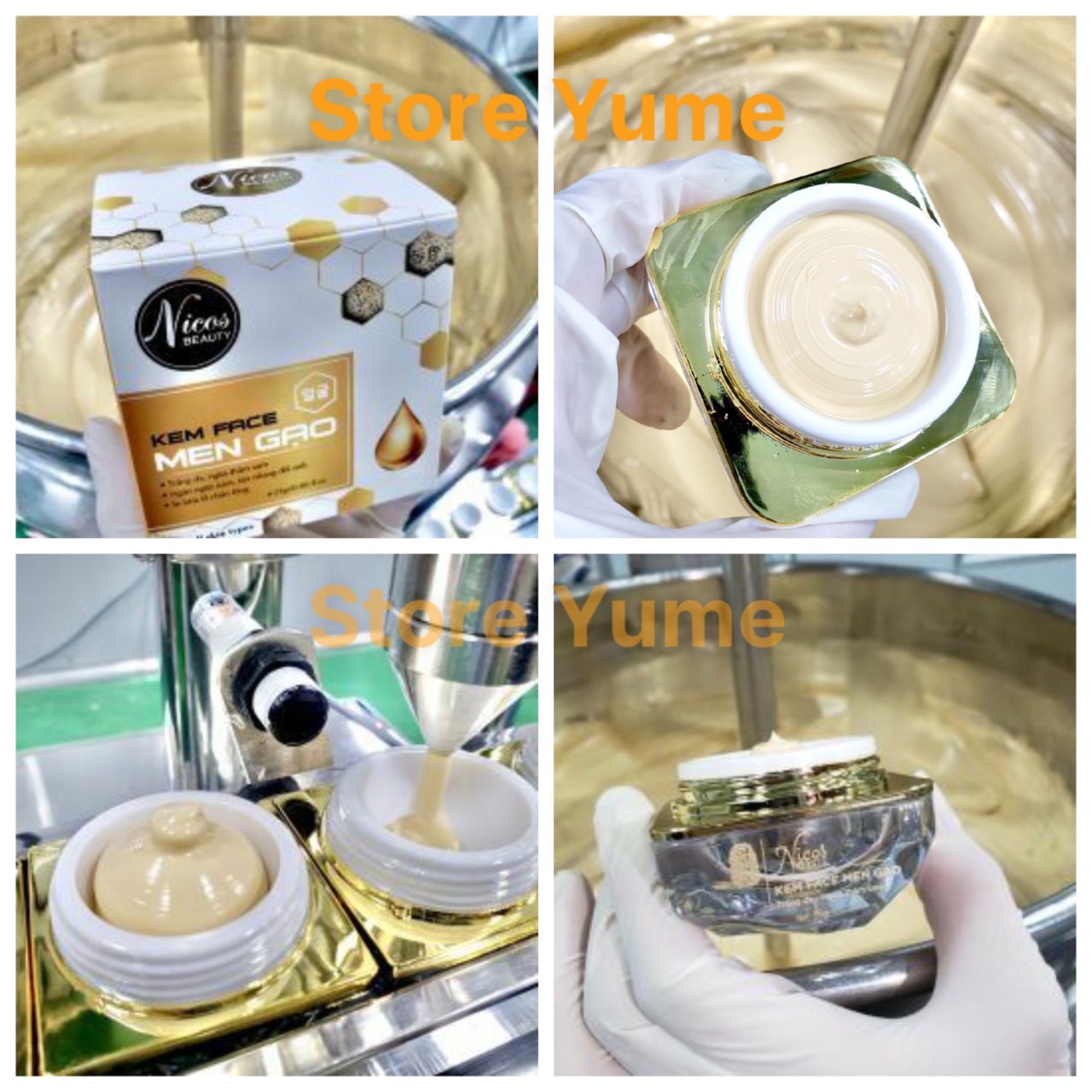 Kem Face Men Gạo Nicos CHÍNH HÃNG dưỡng trắng,ngừa thâm sạm,ngăn ngừa nám,tàn nhang, đồi mồi, se khít lỗ chân lông hiệu quả