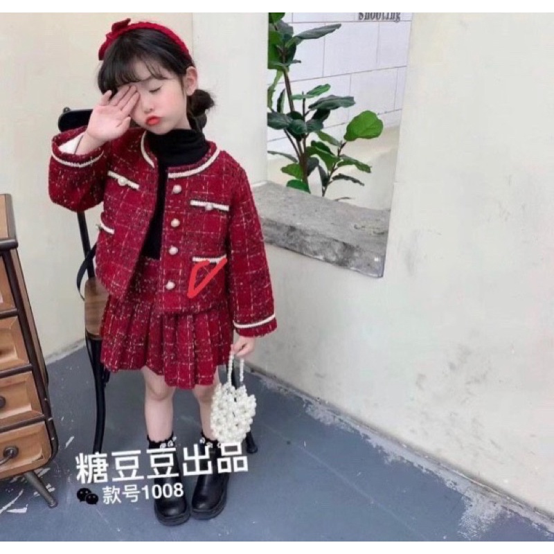 set váy dạ cao cấp cho bé gái