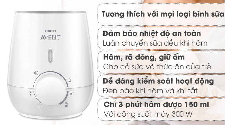 Máy hâm sữa và thức ăn siêu tốc Philips Avent SCF355.07